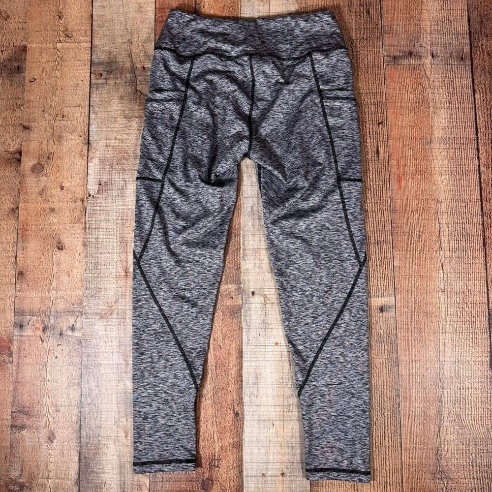 Rae Mode Space Dye Leggings Gray Black Medium Activewear Yoga Pockets